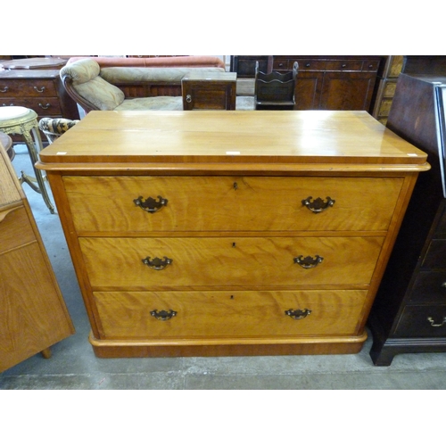 108 - A Victorian satin birch chest of drawers