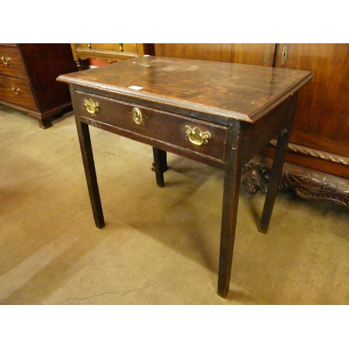 17 - A George II oak single drawer side table