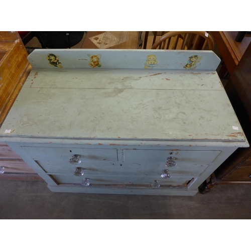 206 - Victorian pine washstand and a painted pine chest of drawers