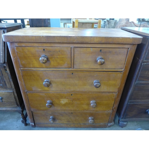 208 - A Victorian stained pine chest of drawers