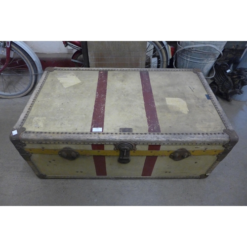 236 - A vintage steamer trunk