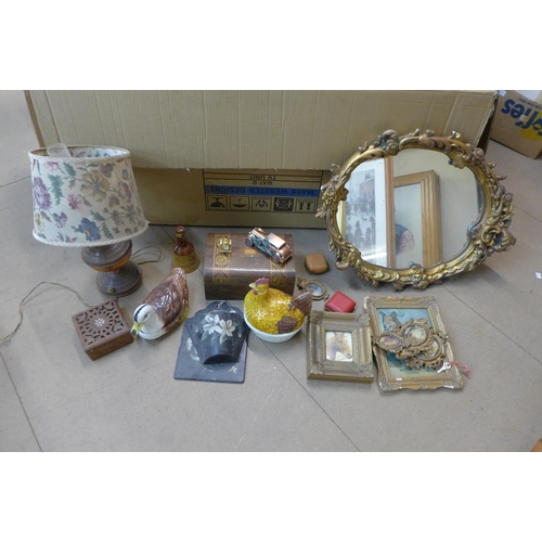 254 - Assorted items including homewares, decorative items and framed pictures