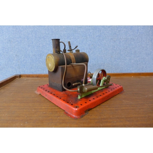 290 - A Mamod live steam model stationary engine with spirit burner