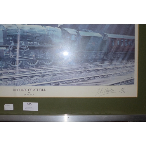 300 - A 'Duchess of Atholl' locomotive print and an Adnams brewery print