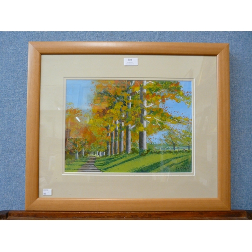 304 - Ivan P. Jarvis, Long Shadows of Autumn, oil in board, framed