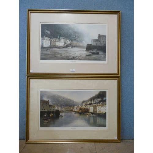 316 - A pair of signed limited edition Duncan Palmar prints, Polperro, framed