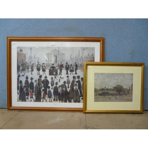 325 - Two L.S. Lowry prints, framed