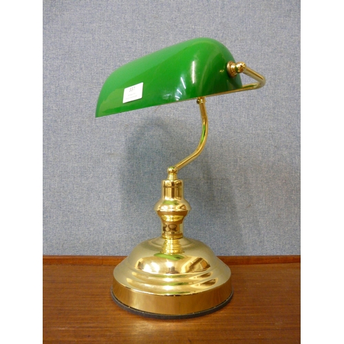 337 - A brass student's desk lamp