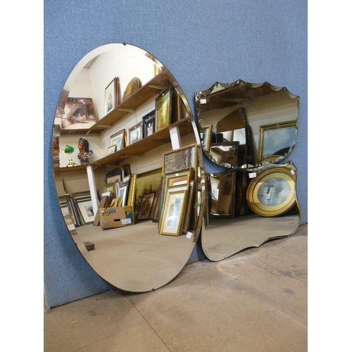 349 - Three bevelled edged mirrors