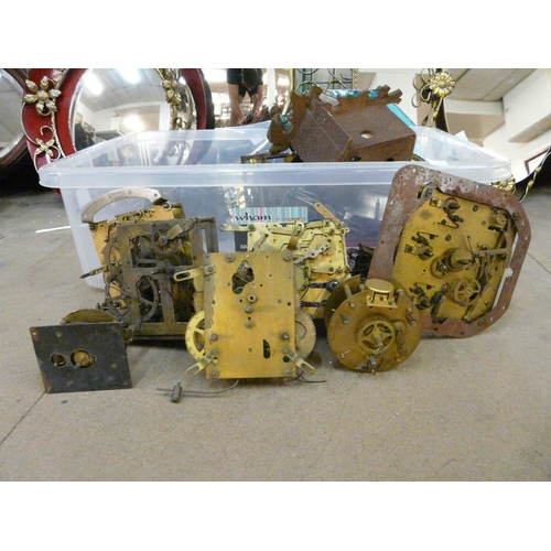 351 - Assorted clock movements, parts, etc.