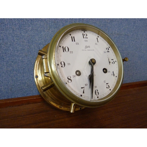 360 - A Shatz Royal Mariner brass ship's clock