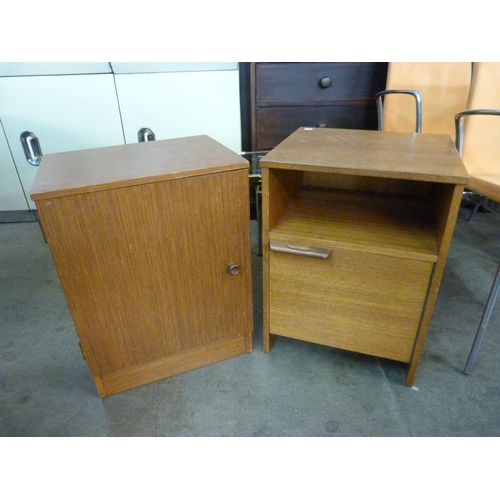 91d - Two teak bedside cabinets