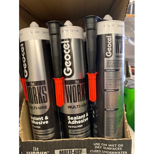 2077 - 36 Tubes of the Works Multi-use Black Sealant and Adhesive