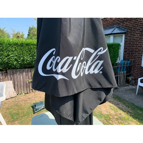 2092 - Coke/Coca Cola official parasol, black, 2m x 2m approx