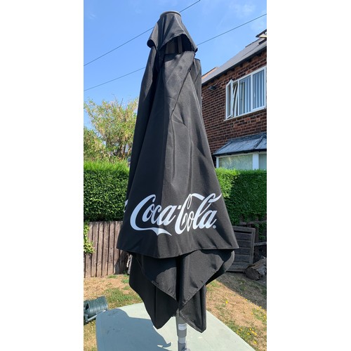 2092 - Coke/Coca Cola official parasol, black, 2m x 2m approx