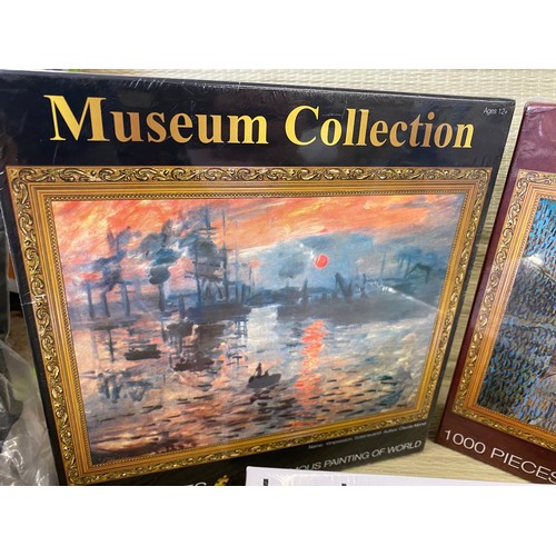 2104 - Three 1,000 piece jigsaws: Soleil Levante by Monet, Paris at Night Scene and London Impressionist Sc... 
