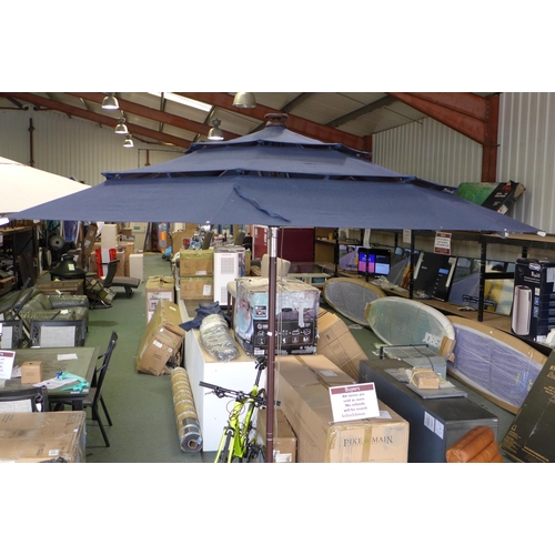 3031 - 11ft LED ProShade Indigo Umbrella, original RRP £208.33 + VAT and a Sunvilla Umbrella Base, original... 