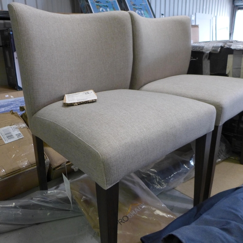 3035 - Two Bentley Designs Low Back Biscuit Fabric Dining Chairs (264Z-64)  * This lot is subject to vat