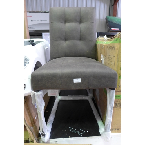 3042 - Two Bentley Designs Grey Upholstered Dining Chairs, original RRP £349.99 + VAT (264Z-35) * This lot ... 