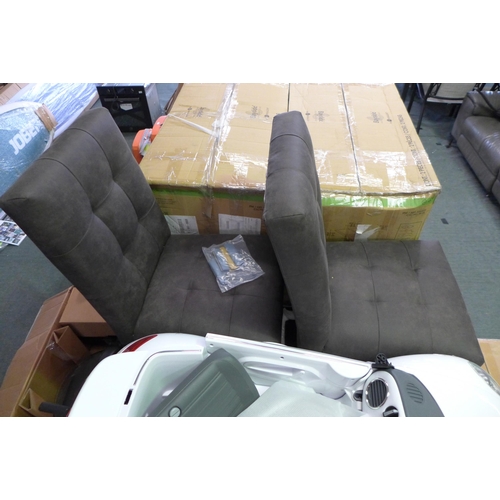 3042 - Two Bentley Designs Grey Upholstered Dining Chairs, original RRP £349.99 + VAT (264Z-35) * This lot ... 