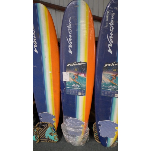 3050 - Wavestorm 8ft White and Orange Surfboard, original RRP £74.98 + VAT (264Z-24) * This lot is subject ... 