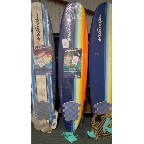 3052 - Wavestorm 8ft White and Orange Surfboard, original RRP £112.41 + VAT (264Z-26) * This lot is subject... 