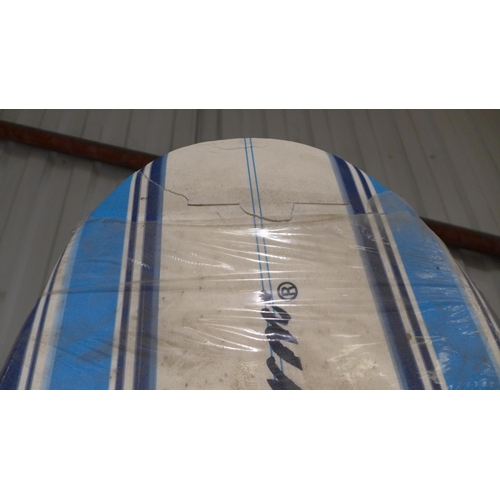 3053 - Wavestorm 8ft White and Blue Surfboard, original RRP £112.41 + VAT Damage/Cracked. (264Z-27) * This ... 