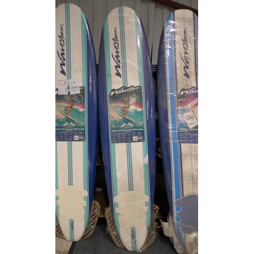 3054 - Wavestorm 8ft White and Blue Surfboard, original RRP £74.98 + VAT (264Z-28) * This lot is subject to... 