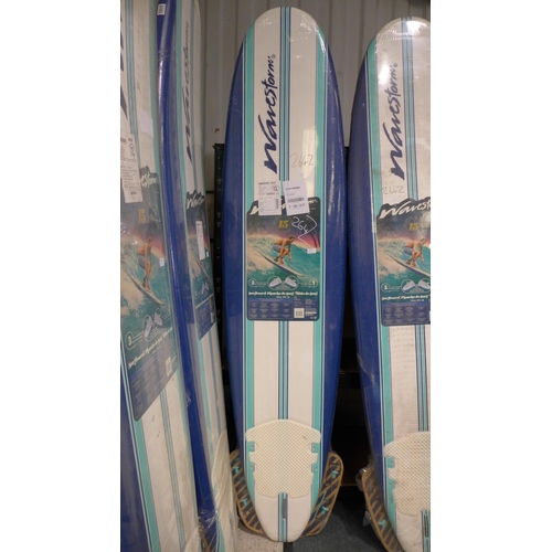 3055 - Wavestorm 8ft White and Blue Surfboard, original RRP £74.98 + VAT (264Z-29) * This lot is subject to... 