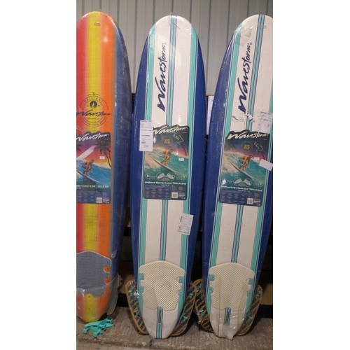 3060 - Wavestorm 8ft White and Blue Surfboard, original RRP £74.98 + VAT (264Z-53) * This lot is subject to... 