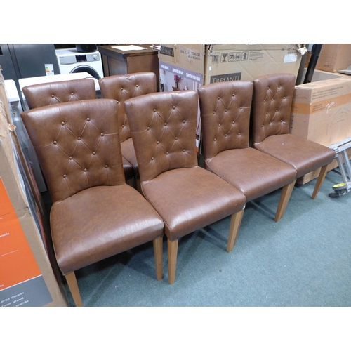 3087 - Six Westbury Brown Leather High Backed Dining Chairs, original RRP £249.91 + VAT  each   (263Z-45)  ... 