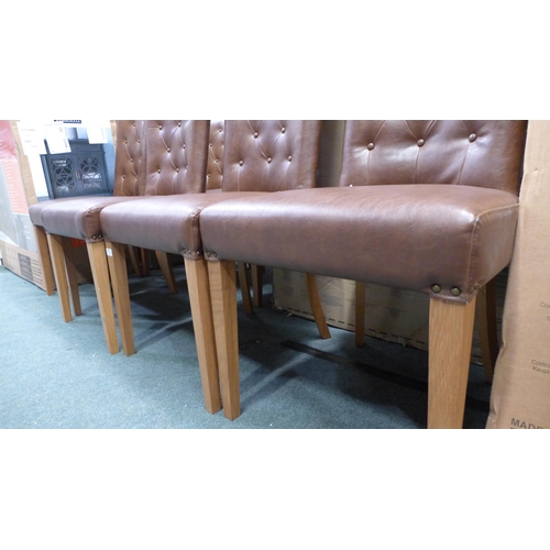 3087 - Six Westbury Brown Leather High Backed Dining Chairs, original RRP £249.91 + VAT  each   (263Z-45)  ... 