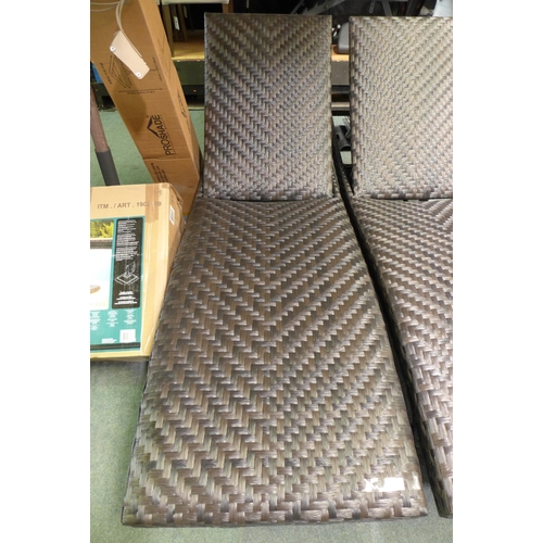 3096 - Dark Woven Herringbone Sunvilla Chaise, original RRP £208.33 + VAT(263Z-14)   * This lot is subject ... 