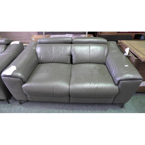 3101 - Kuka Warren Power Recline Dark Grey Two Seater Leather Sofa, original RRP £916.66 + VAT (264Z-38) * ... 