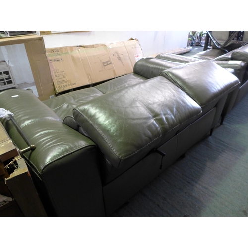 3101 - Kuka Warren Power Recline Dark Grey Two Seater Leather Sofa, original RRP £916.66 + VAT (264Z-38) * ... 