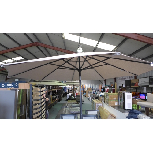 3106 - 11Ft LED Shale Umbrella original RRP £208.33 + VAT  & Sunbrella Base, RRP: £74.99 + VAT (263Z-22)   ... 