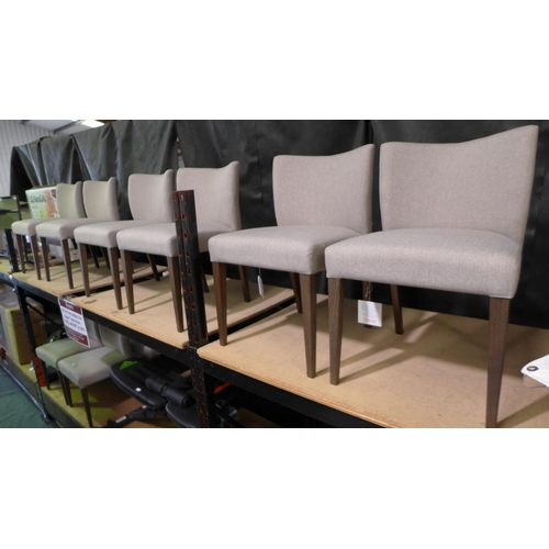 3136 - Bentley Designs Six Low Back Upholstered Fabric Dining Chairs (264Z-69)  * This lot is subject to va... 