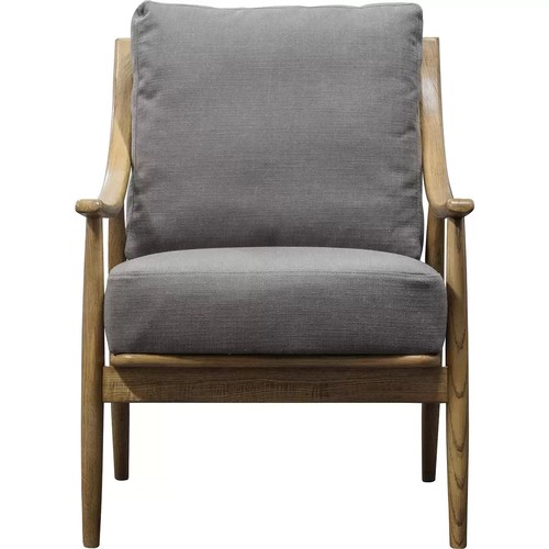 3002 - Gallery Ashford Dark Grey Linen Oak Armchair (Damaged Arm), original RRP £291.66 + VAT  (263Z-63)   ... 