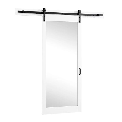 3004 - Ove Decors Brittany Mirrored White Wood Interior Barn Door, original RRP £308.33 + VAT (264Z-10) * T... 