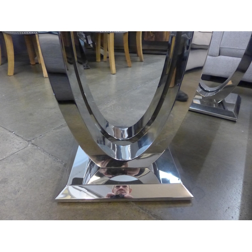 1305 - A Donnie marble effect top and chrome lamp table