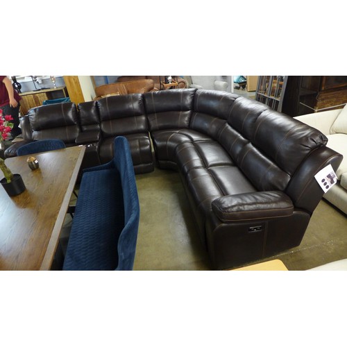 1393 - Dunhill brown Leather Sofa with power Reclining Motion, Original RRP £2249.99 + vat   ( 4125-14)    ... 