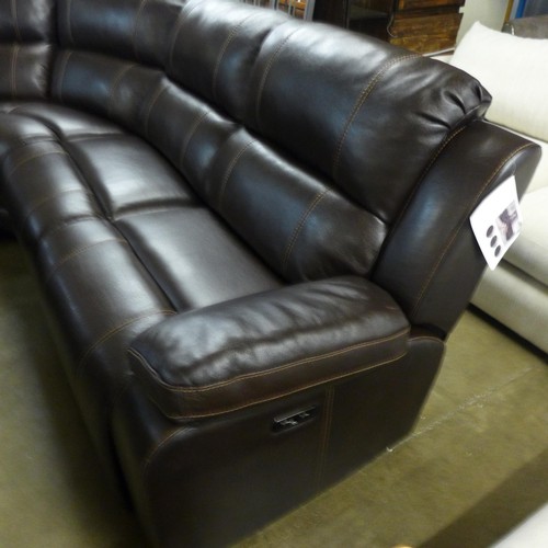 1393 - Dunhill brown Leather Sofa with power Reclining Motion, Original RRP £2249.99 + vat   ( 4125-14)    ... 