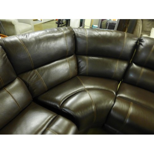 1393 - Dunhill brown Leather Sofa with power Reclining Motion, Original RRP £2249.99 + vat   ( 4125-14)    ... 