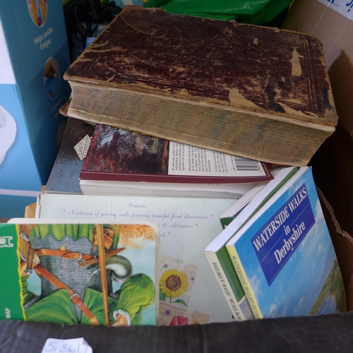 2174 - Box of books including an 1800's Bible
