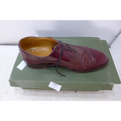 2207 - Pair of size 8 Jones, cherry red leather Brogues in box