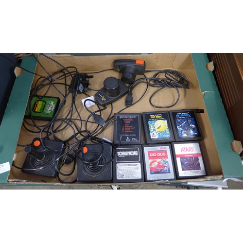 2226 - Atari 2600 Woody vintage gaming console with 7 games and vintage Grandstand game - both W with joyst... 