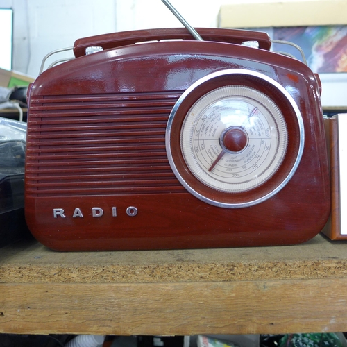 2229 - Vintage style Cooper radio W and a Sanyo radio