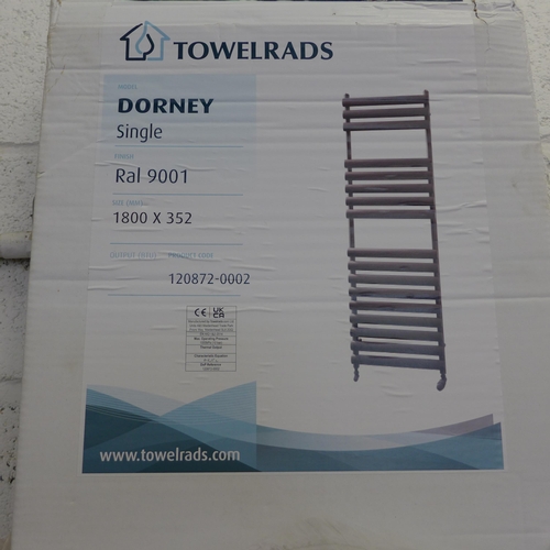 2247 - 6ft Unused designer vertical towel radiator - boxed and unused, with box of valves