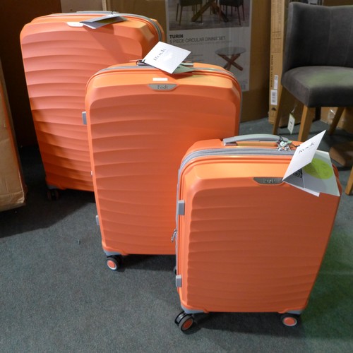 3022 - Rock Sunwave Peach Three Piece Luggage Set, original RRP £145.83 + VAT, (258-52)   * This lot is sub... 