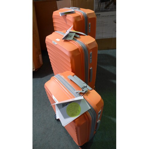 3022 - Rock Sunwave Peach Three Piece Luggage Set, original RRP £145.83 + VAT, (258-52)   * This lot is sub... 